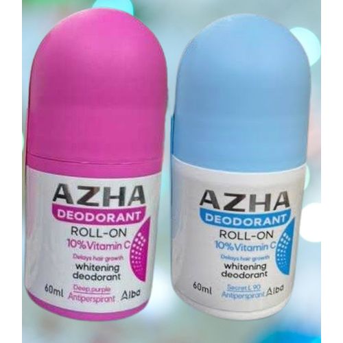 Azha Roll-On Whitening Deodorant Delays Hair Growth 60ml 1+1