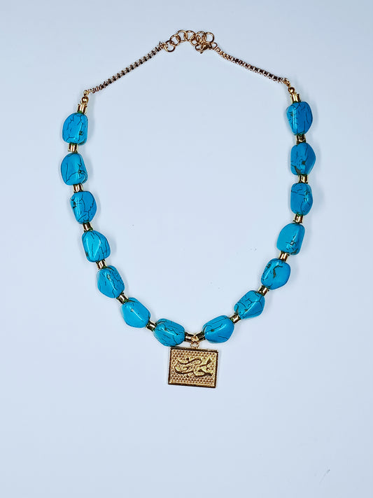 Necklace made of turquoise stones