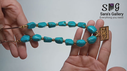 Complete set of elegant genuine turquoise stones