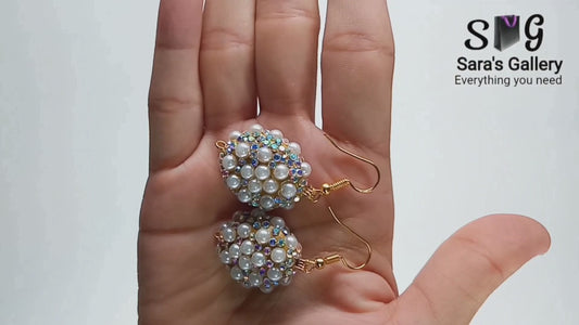 Earring made from the same pearl necklace